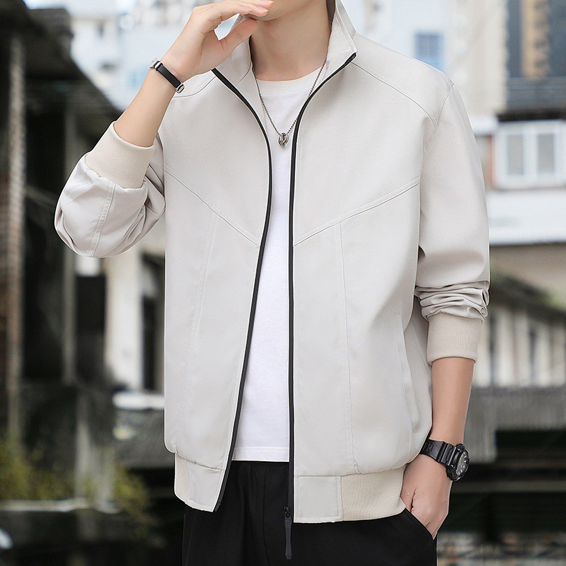 Chaqueta de otoño transfronteriza para hombres en otoño nuevo tipo delgado cuello vertical para vestir suelto y casual chaqueta de ropa de primavera y otoño image 9