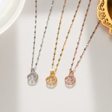 新款钛钢灵动闪钻天鹅项链女镶超闪锆石气质百搭潮锁骨链不掉色