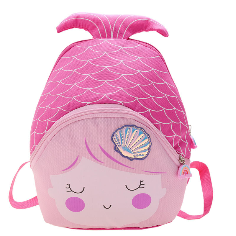 Nueva moda caricatura sirena mochila para niños mochila para niños y niñas mochila para jardín de infantes mochila de educación temprana ligera
