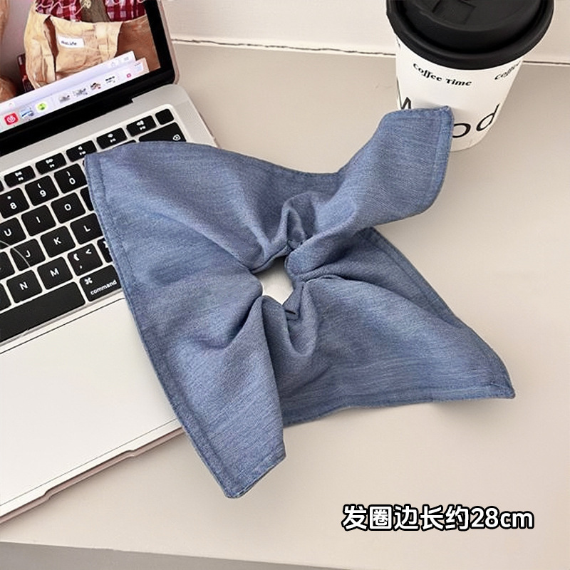 韩风高弹力蕾丝大肠发圈女耐用大方巾头饰皮筋发绳高级感头花发饰|undefined