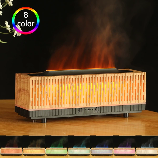 Yx-2202 light wood grain colorful flame lamp