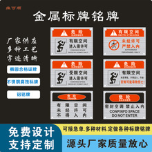 不锈钢有限空间牌安全标识牌受限密闭风险告知牌金属铭牌防锈耐用
