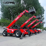 跨境专供伸缩臂叉车带站人吊篮4吨5吨 伸缩臂4节18米全新越野叉车