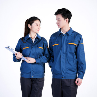 Autumn long-sleeved overalls men's and women's suits factory workshop breathable uniforms wear-resistant electric welding auto repair labor protection clothing wholesale