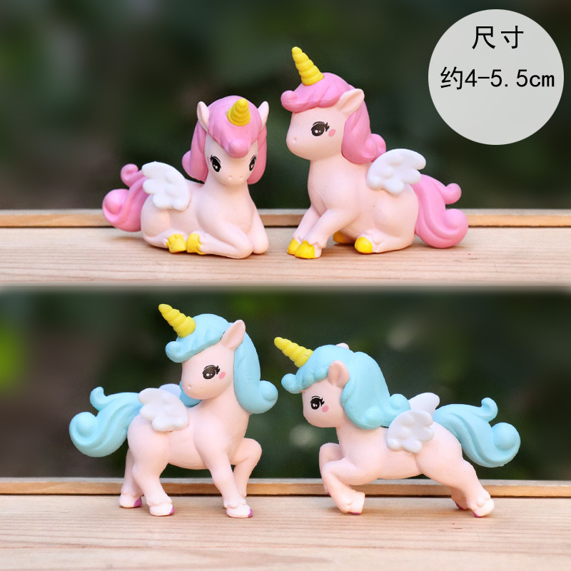 新商品のユニコーンの手作りのかわいい天使のポニーモデルのぬいぐるみの少女の心の人形のケーキの装飾の置物の卸売り