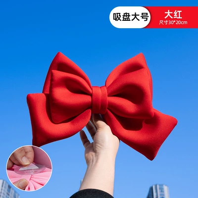 Helmet decorations bow motorcycle electric car back seat back battery car helmet full helmet decoration women wholesale (Motosiklet ləvazimatları və aksesuarları) - red-bow-large-size-3020cm
