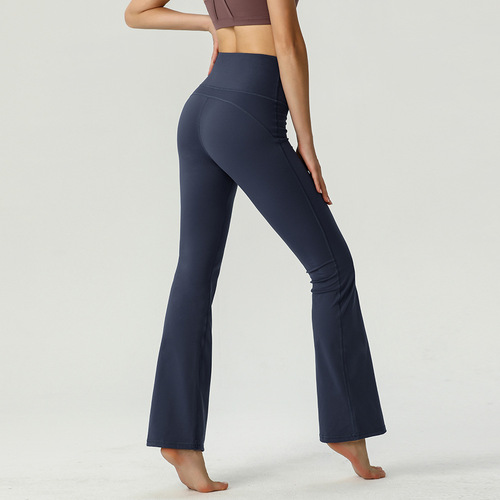 uarun new high-waisted yoga pants for women, high elasticity, casual slimming brushed naked sense sports fitness quick-drying bell-bottom pants