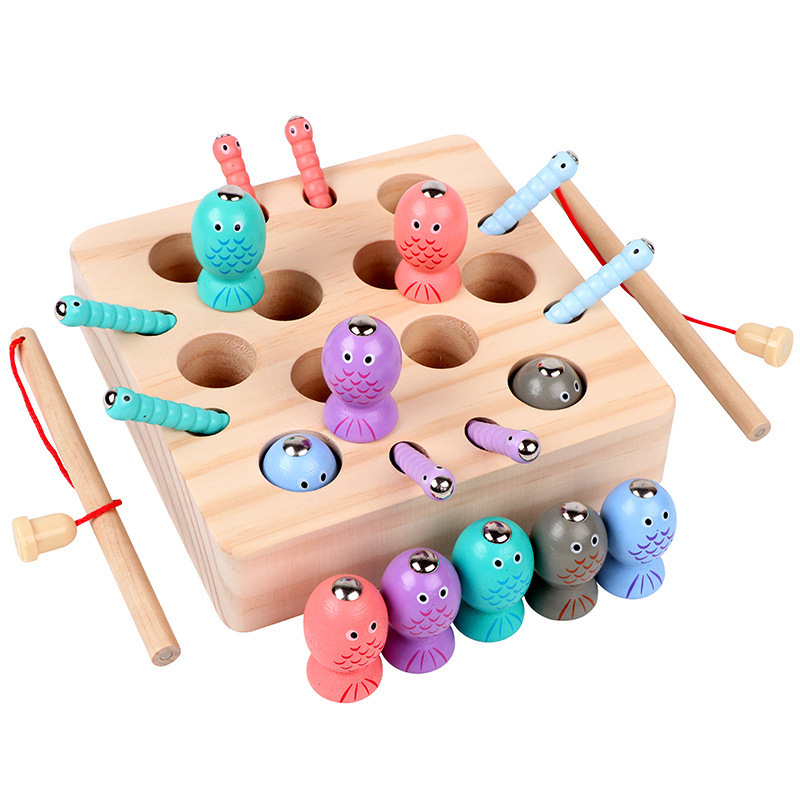 Juguetes de pesca para bebés niños 1-3-2 años niños y niñas bebé captura magnética insectos educativos educación temprana bloques de construcción