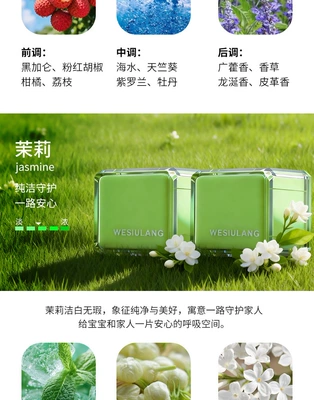 Car Perfume Aromatherapy Model Vent Clip Fragrance Deodorizer - jasmine