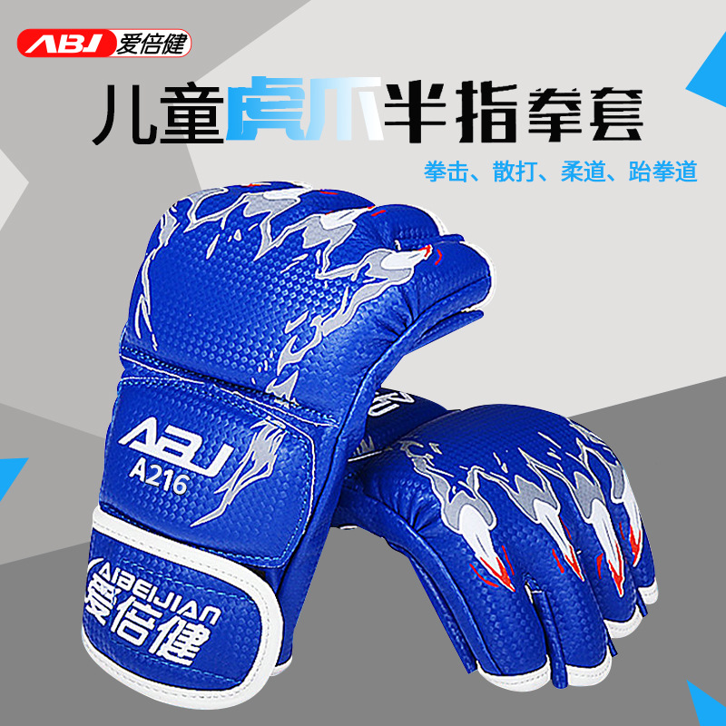 Adultos niños Sanda entrenamiento MMA Thai boxeo lucha saco de boxeo hombres y mujeres medio dedo guantes boxeo