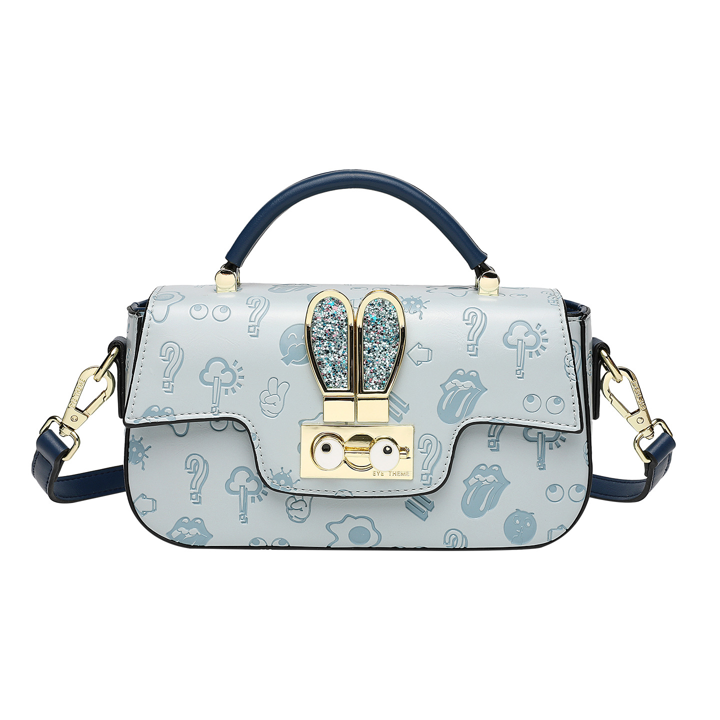 Bolsa de mano de mujer en relieve con fijación de bloqueo con tapa de flip-flop cambiante de color bolso de mochila de moda ligero PU sensación de alto nivel 2857 #