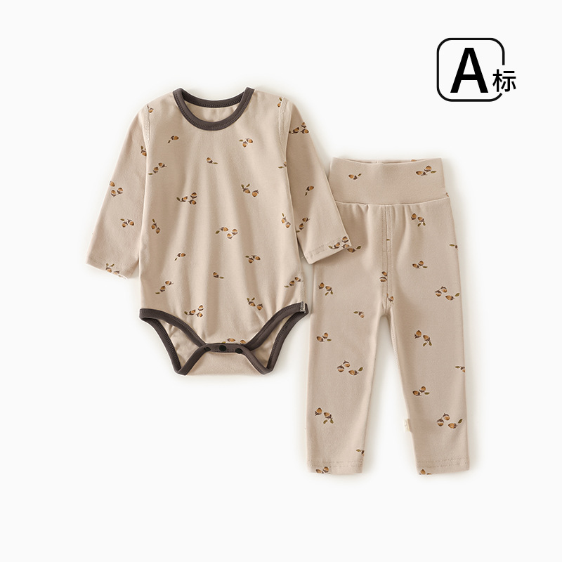 Baby's Bag Fart Clothes Base Hare Clothes Pants Two-piece Set for Boys and Girls Baby's Autumn and Winter Cotton Home Clothes Children's suit