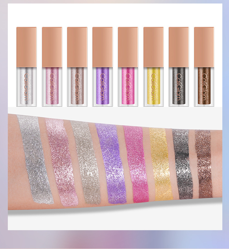 Langmanni 8-Bottle Eyeshadow Liquid Set: High-gloss Multi-Color Pearlescent Glitter Liquid Colored Eyeshadow undefined