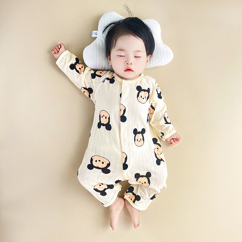 59-90 long sleeve closed crotch ha baby bamboo fiber thin jumpsuit children boneless ha clothes underwear summer hair generation