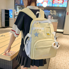 韓国の新しい高価値スター対照的なバックパック女性の大容量大学生中学生バックパック多用途スクールバッグ