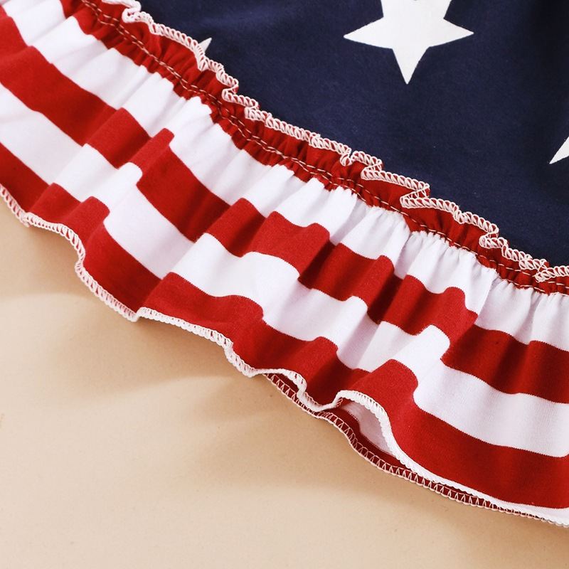 Vestido de una sola pieza de la princesa del Día DE LA Independencia de las niñas europeas y americanas de la venta caliente transfronteriza