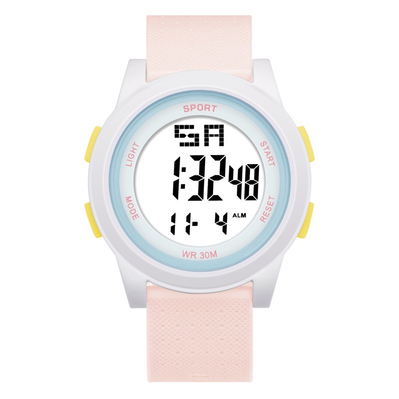Nuevo reloj deportivo electrónico para estudiantes, estilo dulce y moderno, con diseño de macaron, para niñas de secundaria.