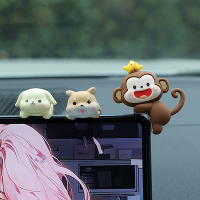 Car ornaments, Console Screen Cute Cartoon Animal - puppy-shiba-inu-little-monkey-free-traceless-glue