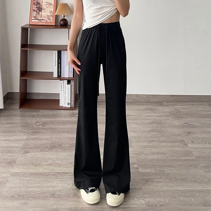 Black Ice Silk Flared Pants for Women, Sun-Protective, Summer Thin Style, 2026 New Quick-Dry High-Waisted Slimming Sports Flared Pants Black Ice Silk Flared Pants for Women, Sun-Protective, Summer Thin Style, 2026 New Quick-Dry High-Waisted Slimming Sports Flared Pants