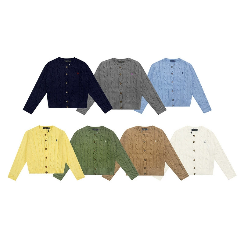 Ранняя осень 2024, новый RL, нежный ленивый стиль, универсальный свободный вязаный топ, свитер с круглым вырезом, кардиган для женщин