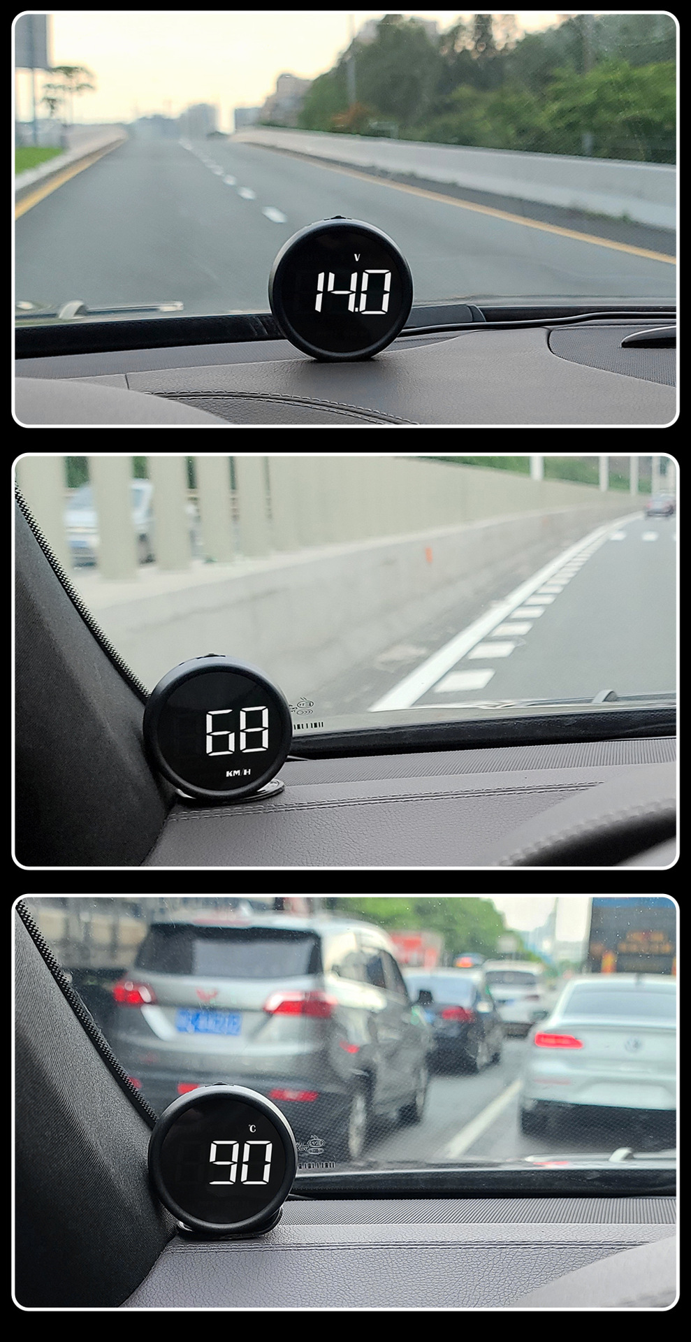 Cross-border car HUD head-up display, car OBD speed, water temperature, fuel consumption portable high-definition display B1