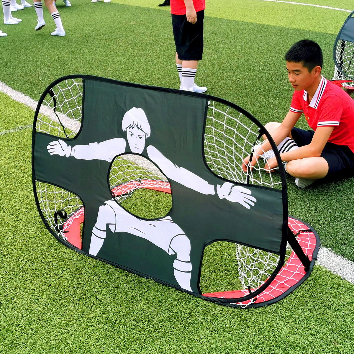 Children's football goal home indoor outdoor beach foldable portable training kindergarten football goal