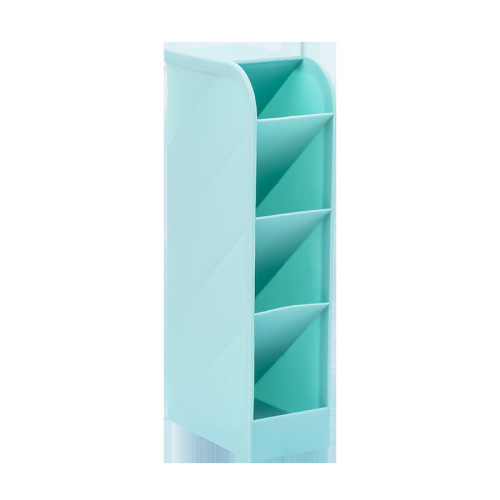 Creative transparent oblique pen holder student desktop pen bucket storage box stationery storage box office pen holder