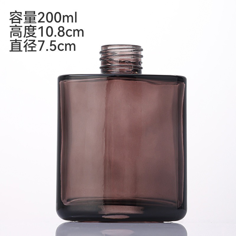 创意三角形玻璃香薰瓶透明蒙砂玻璃香薰空瓶木纹盖北欧风家居摆件|undefined