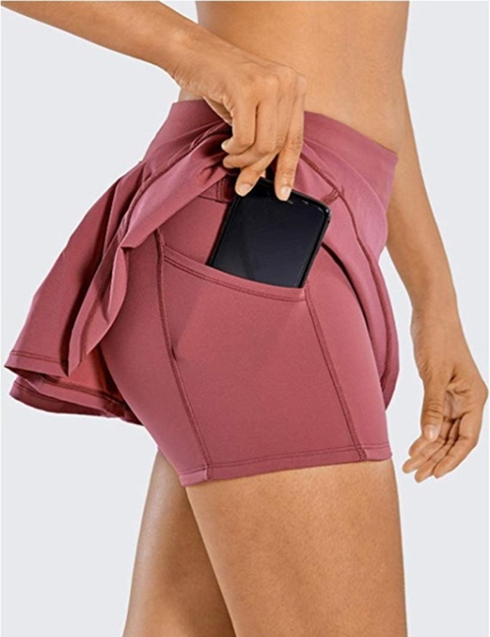 Skirt Dresses Type Spandex, Polyester Fabric Type Summer Spring Sports Solid Color Spandex Polyester Above Knee Skirts