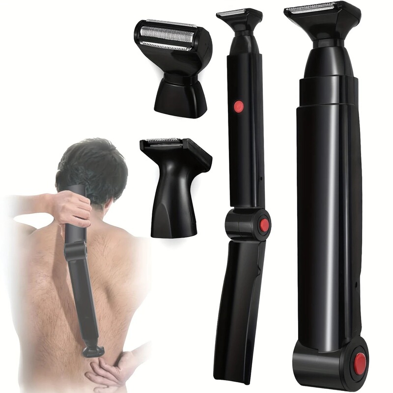 Cross-Border New Back Shaver Electric Shaver Men's Back Shaver Retractable Folding Back Hair Removal Device