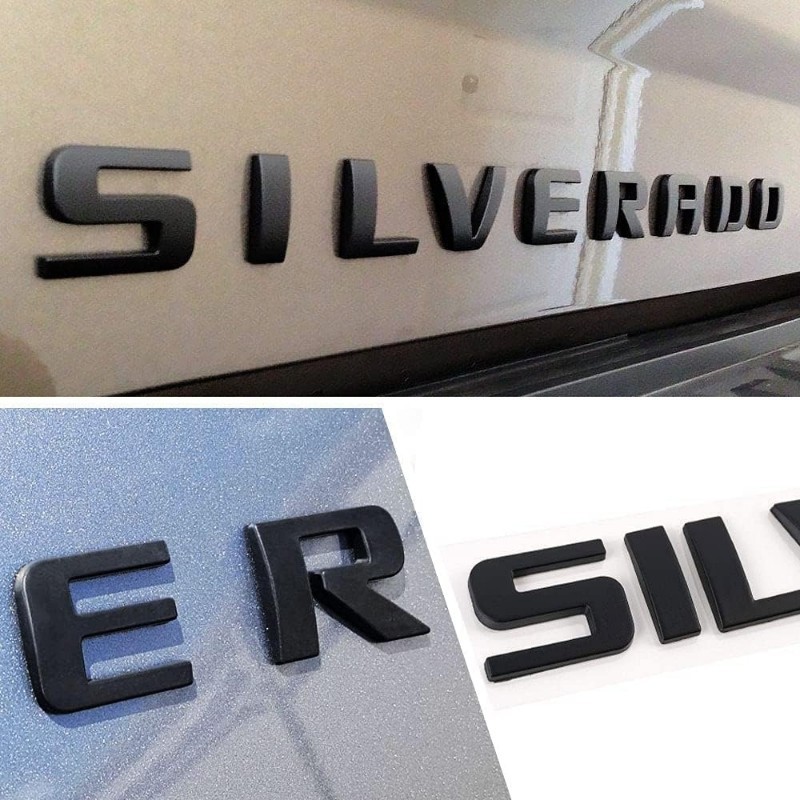 Suitable for Chevrolet Silverado Lt 4-Piece Car Logo Abs Modified Labeling Door Logo Tail Box Logo