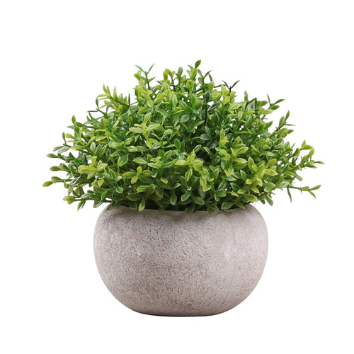 Artificial Potted Plant Cross-Border Four-Leaf Clover Simulation, Semi-Circular Naturally Biodegradable Pulp Pot, Artificial Plant Miniature Landscape