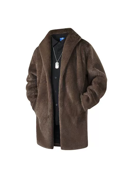 Cross-Border Winter Mid-Length Faux Mink Fur Coat, Imitation Mink Velvet Style, Loose Fit, Large Size, Fur and Leather Integrated