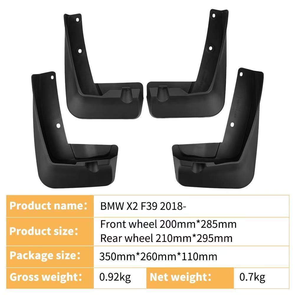 Para BMW X2 F39 2018-2023 Accesorios de modificación de automóviles Guardabarros de goma suave Guardabarros