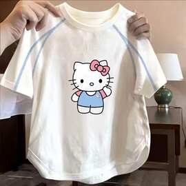 女童2026夏季短袖T恤儿童甜美可爱上衣中大童薄款透气半袖打底衫