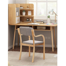 实木椅子餐椅办公书桌椅电脑椅日式曲木布艺椅靠背扶手椅洽谈椅