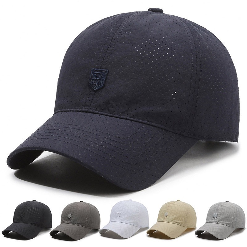 新款春夏季刺绣字母显脸小速干帽男女户外透气打孔遮阳棒球帽潮