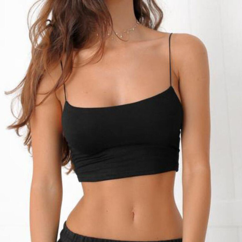 A large quantity of OEM products from AliExpress in Europe and the United States, featuring summer women's clothing, new pure color sexy spaghetti strap crop tops with backless designs.