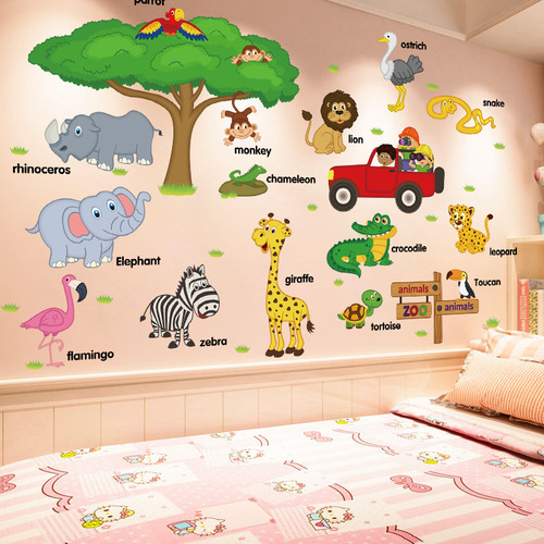 Cartoon Dinosaur 3D Wall Sticker for Baby Children's Room Decoration Bedroom Headboard Wall Paper Wall Decor Sticker