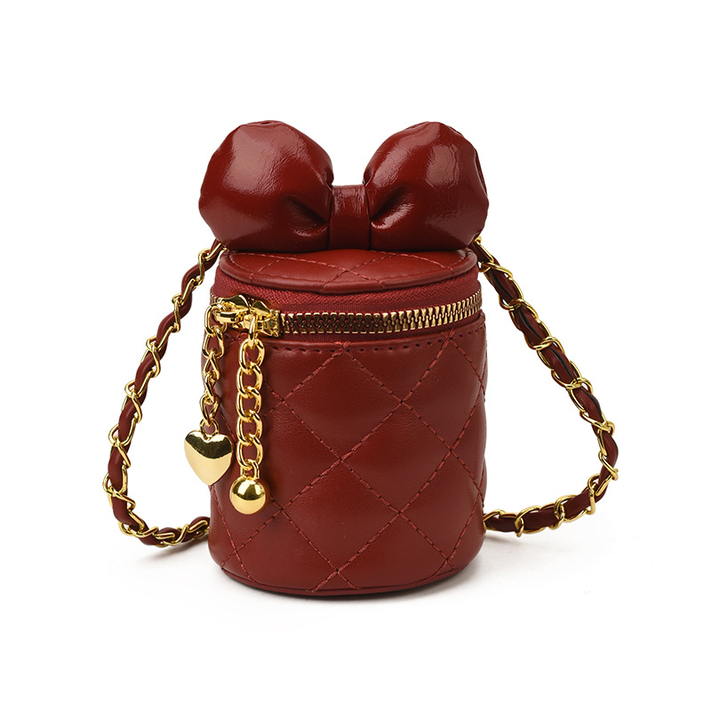 Bolsos de cubos para niños coreanos lindos arcos mini bolsos de hombro para bebés de estilo extranjero bolsos de cadena para hombres y mujeres