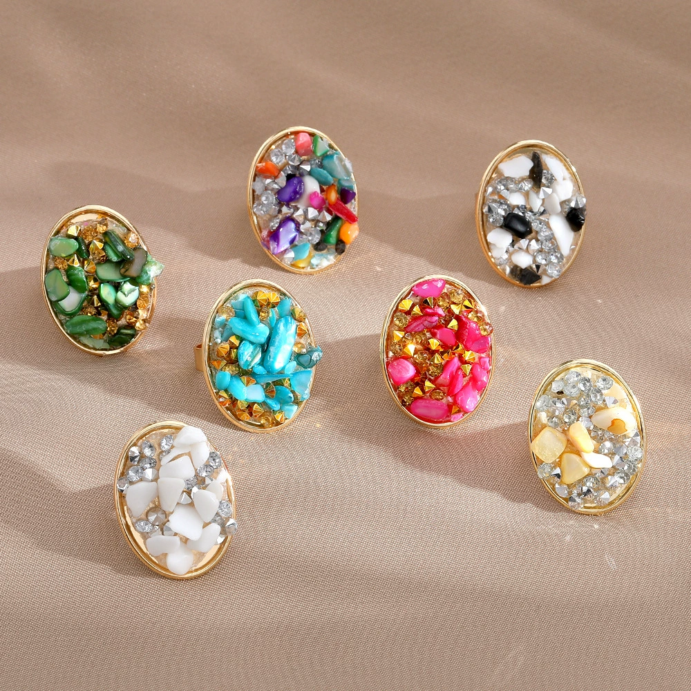 Ring with stone, metal zirconium, accessory, boho style