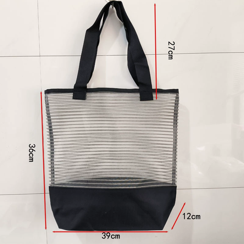 В наличии оптом портативная трансграничная пляжная сумка супермаркет покупки чистая тканевая сумка Ванная комната для хранения игрушек большой емкости Сетчатая Сумка