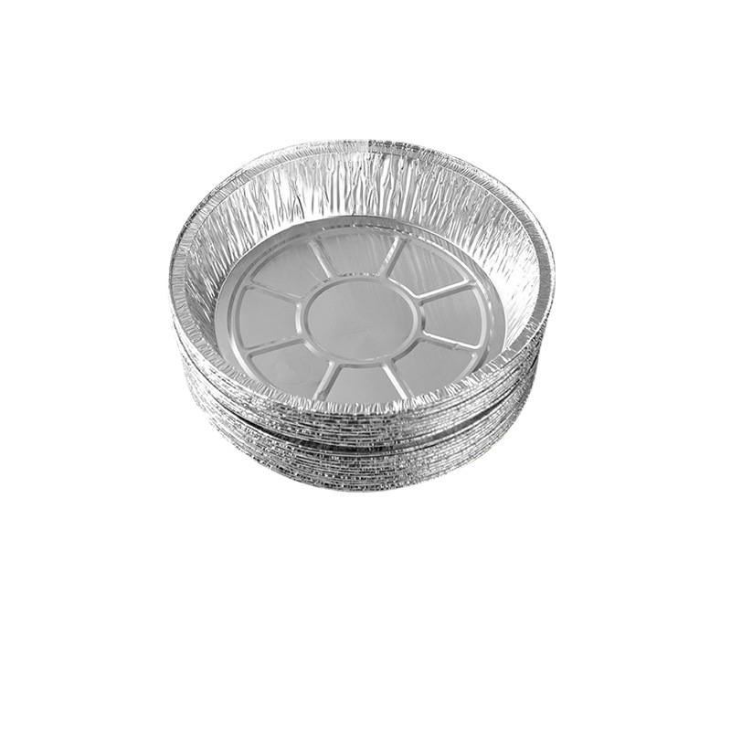 Hogar freidora de aire Placa de papel de estaño redonda engrosada barbacoa desechable caja de papel de estaño resistente a altas temperaturas horno de aluminio caja de almuerzo