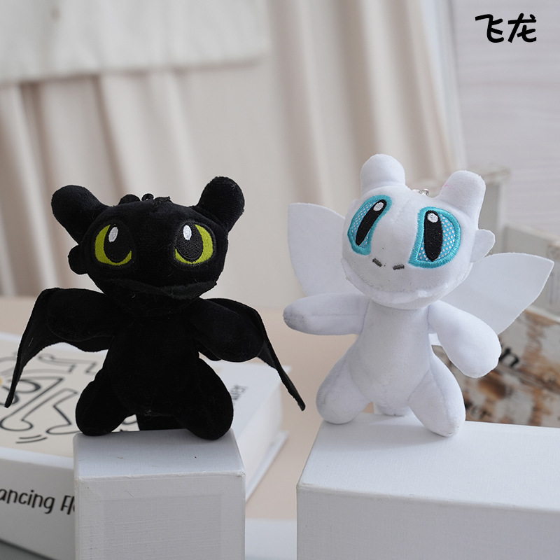 リトルフライングドラゴンぬいぐるみクリエイティブかわいい黒と白のリトルフライングドラゴンぬいぐるみ車のルーフペンダント子供の人形ギフト|undefined
