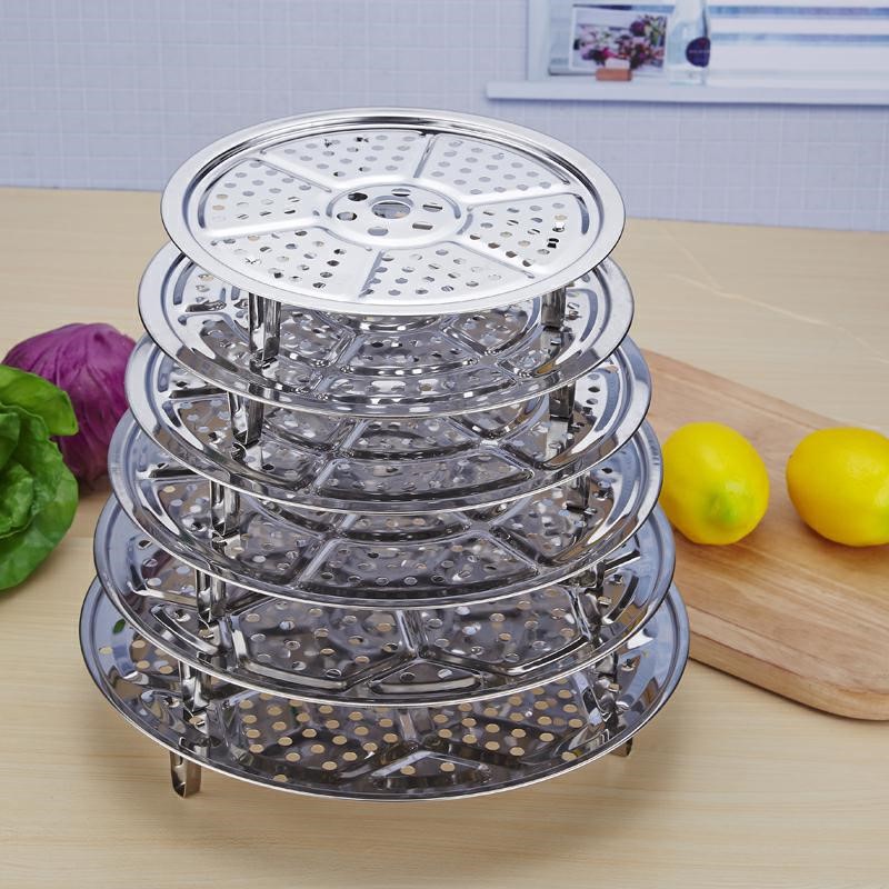 A5L.饅頭蒸不鏽鋼水蒸高壓鍋屜隔篦子片蒸盤圓形隔蒸籠蓋簾蒸家用