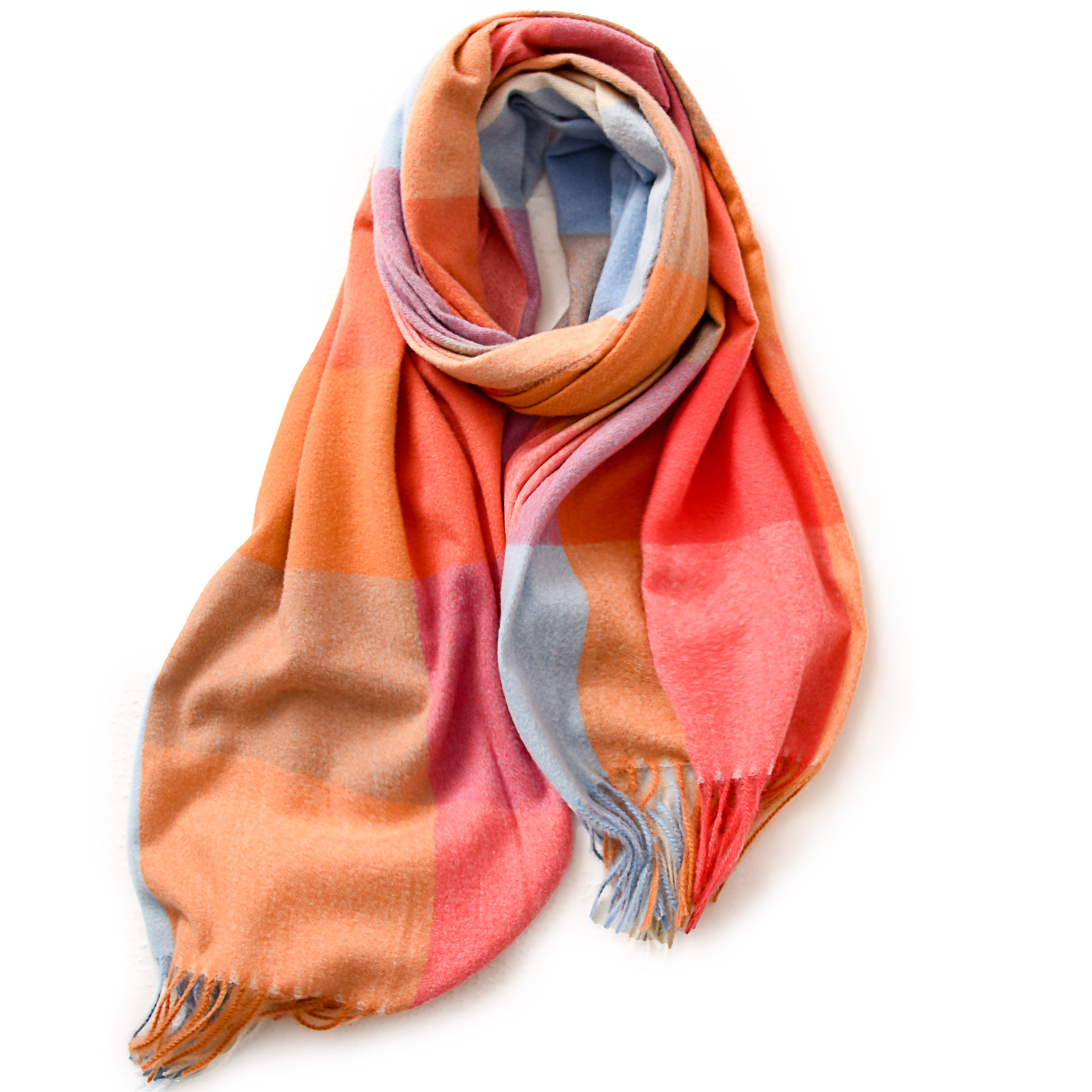 Buñuelo a cuadros para mujeres de otoño y invierno explosión de cachemira caliente buñuelo de oficina con buñuelo de alta calidad para mujeres de invierno