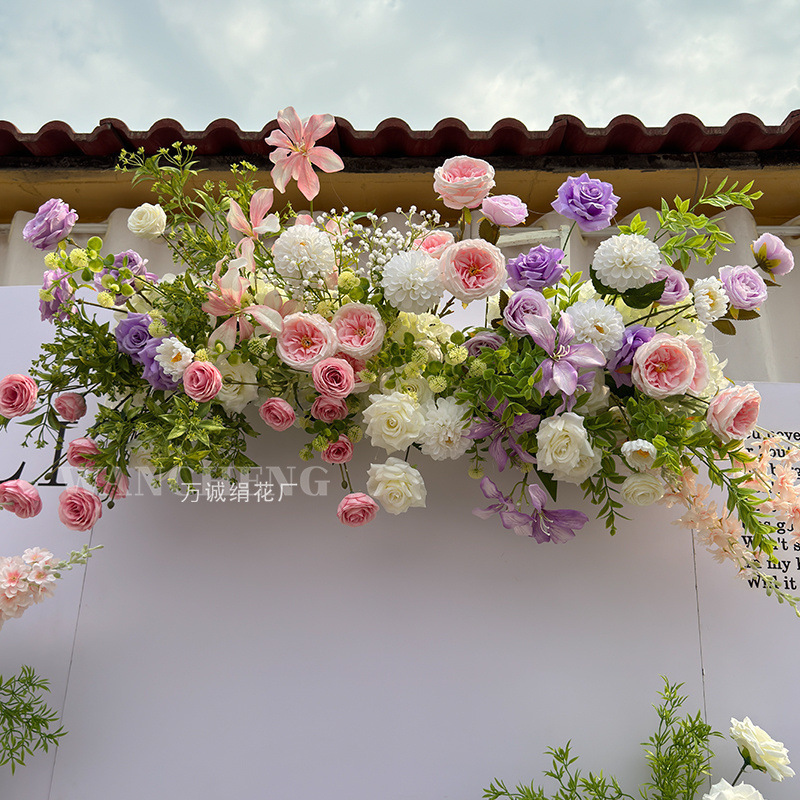 Flores de flores de color rosa y púrpura, decoración de fondo de bodas de orquídeas, diseño de diseño