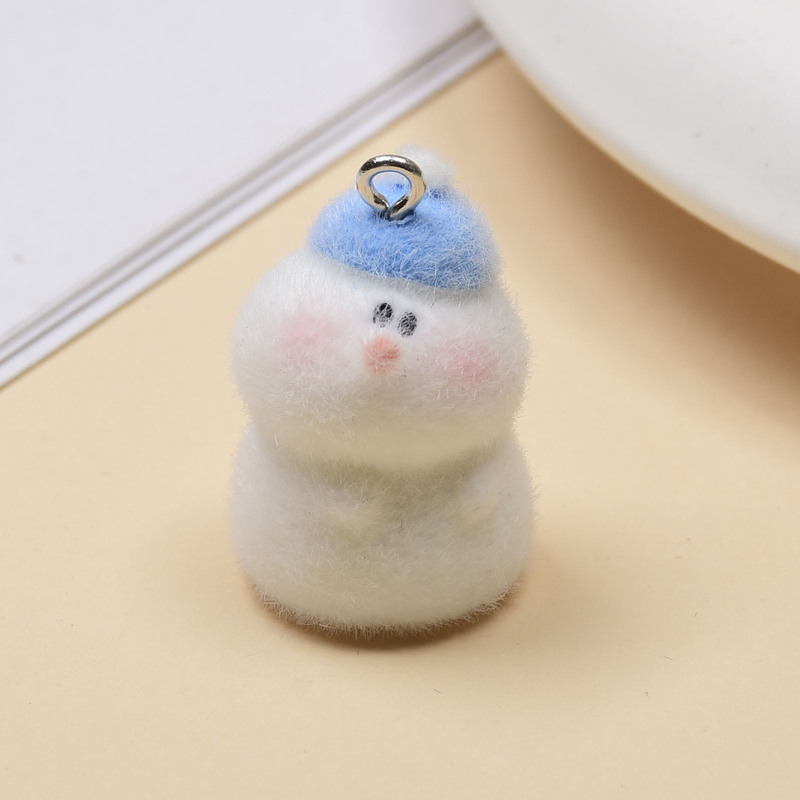 樹脂植毛雪だるま立体漫画 DIY バッグ携帯電話チェーンペンダント手作りジュエリーペンダントアクセサリー材料|undefined