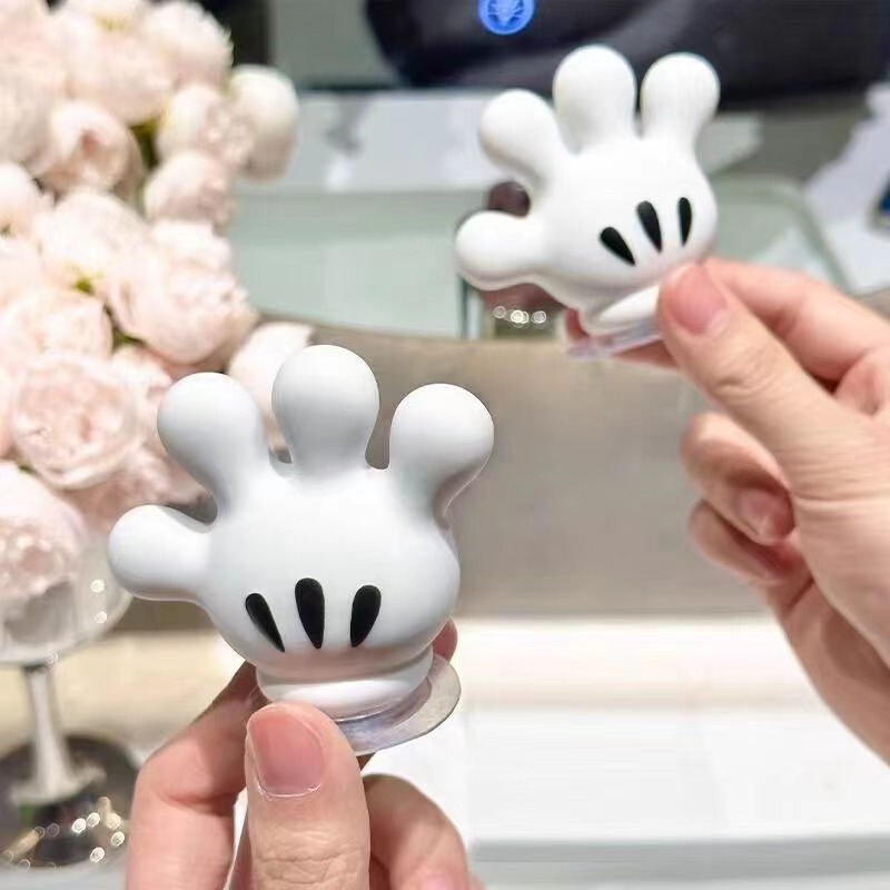 歯ブラシホルダー、かわいいミッキーパームシームレスフック、データケーブルワインダー、バスルームタオル吸盤、多機能フック|undefined
