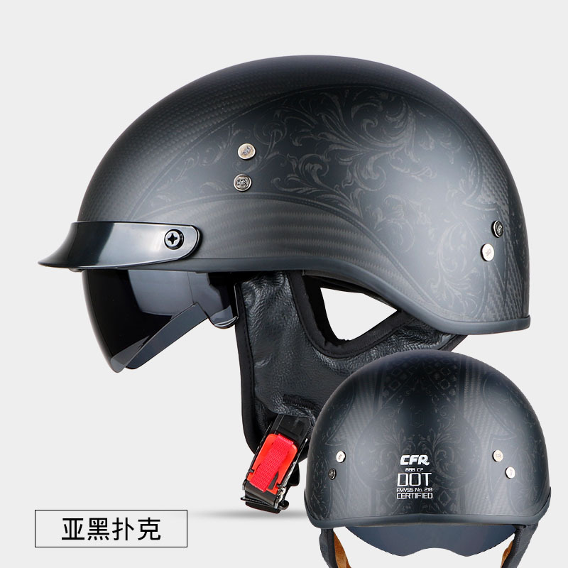 Summer Helmet Retro | Motuoche Motosiklet kaskı (dəbilqə) - glossy-black-3k-carbon-fiber-m